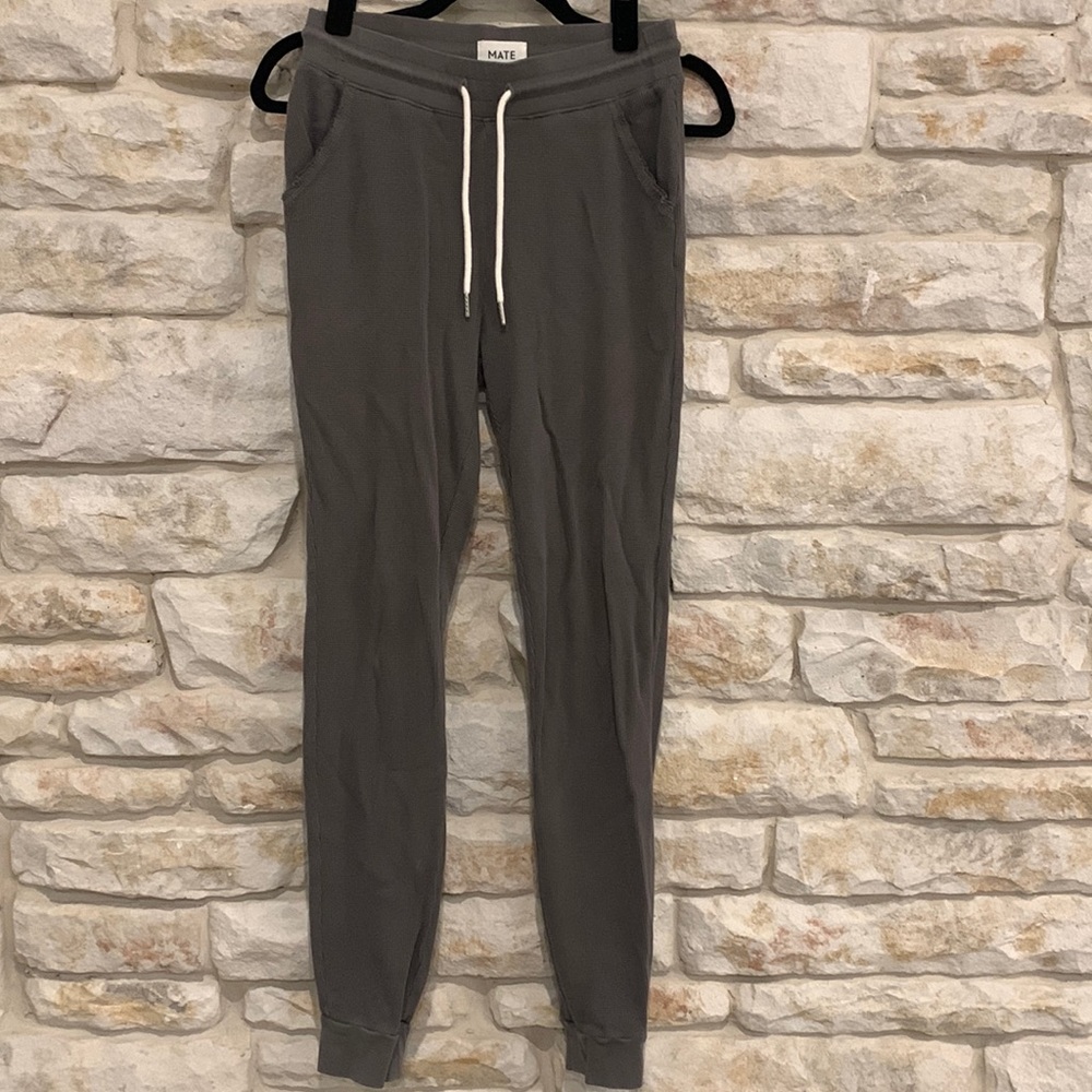 MATE the label gray waffle knit jogger pants, size XS